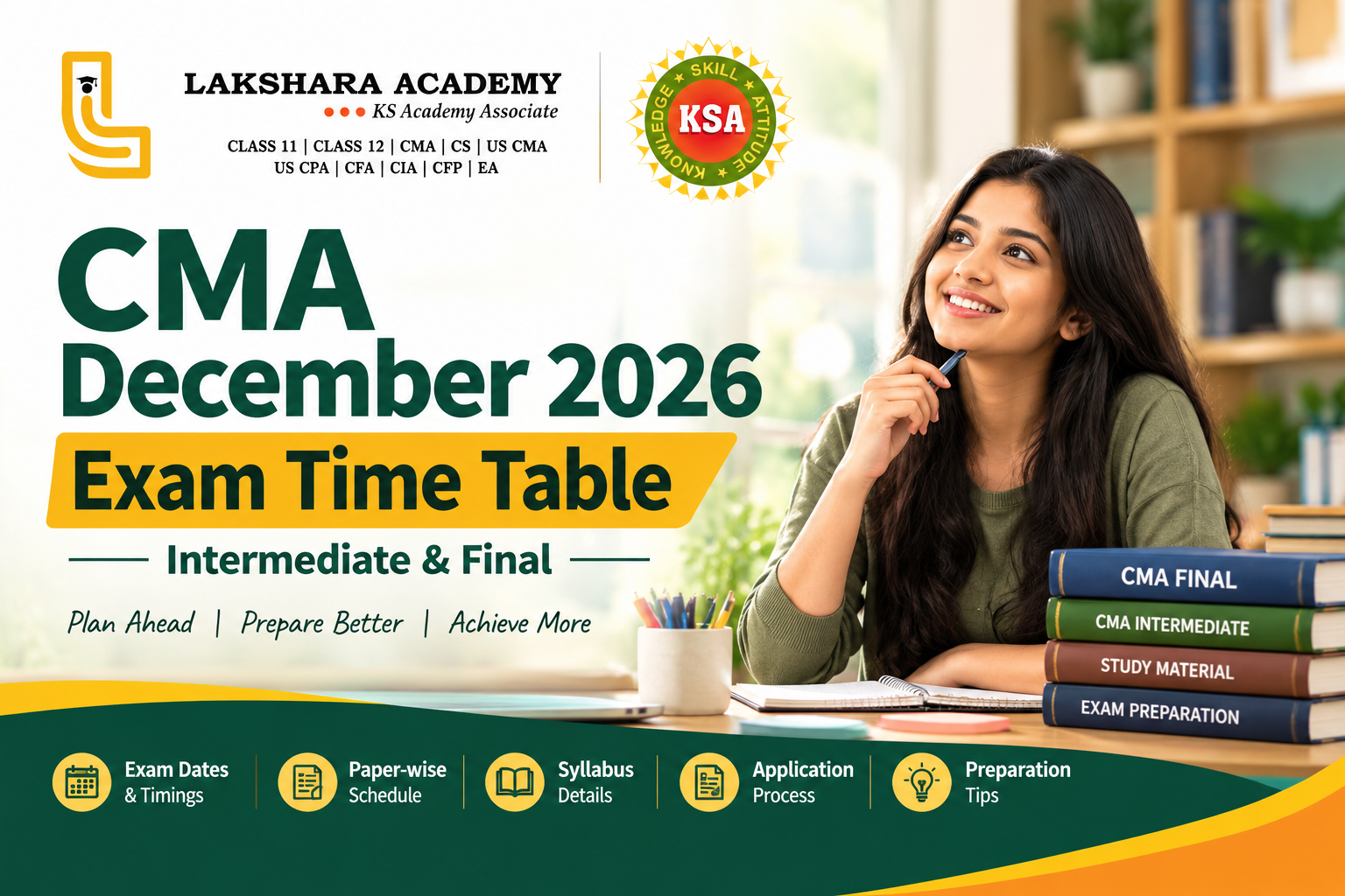 CMA December 2026 exam timetable for Intermediate and Final students